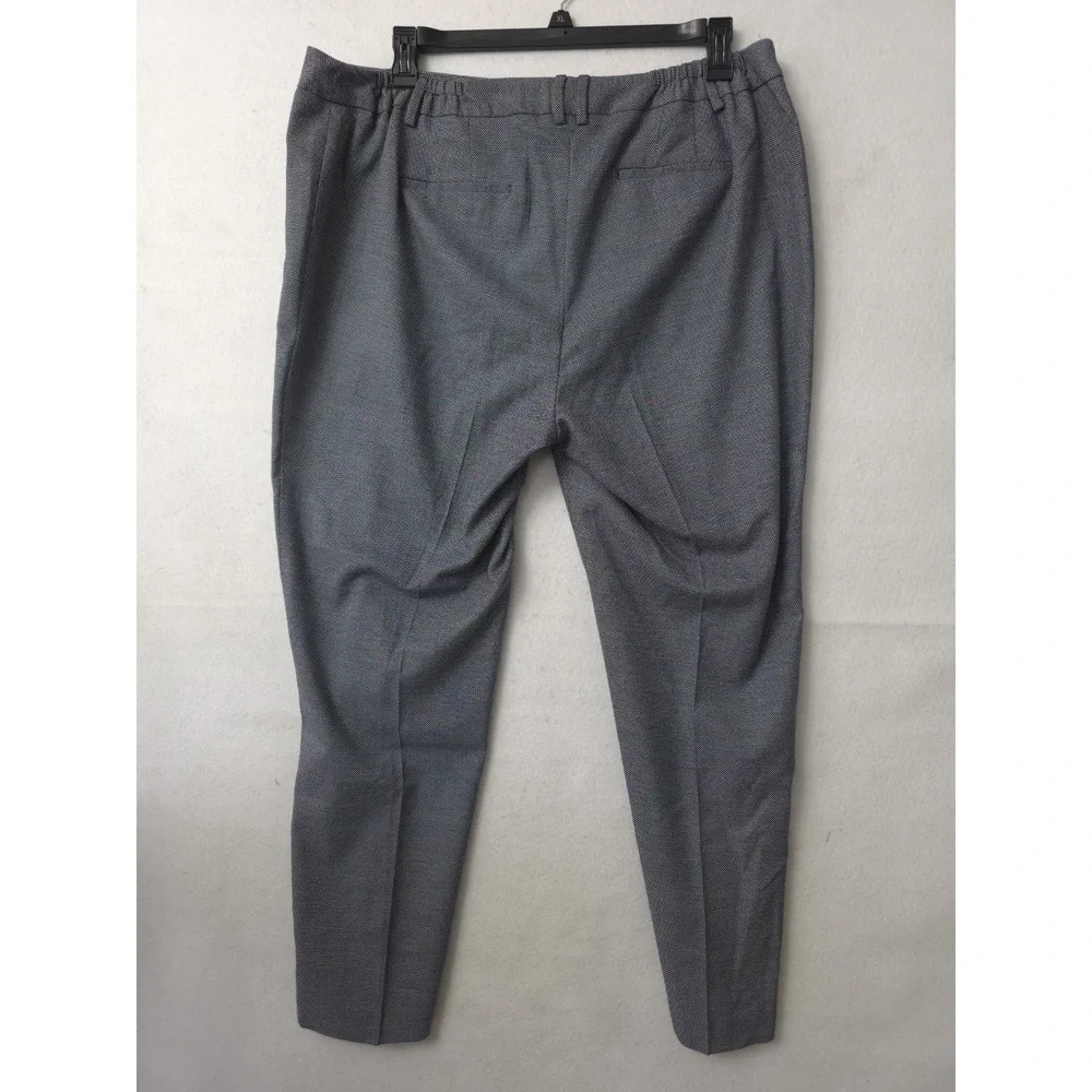 Talbots Women's High-Waist Straight Pants Size 18W Office Black And Gray Classic
